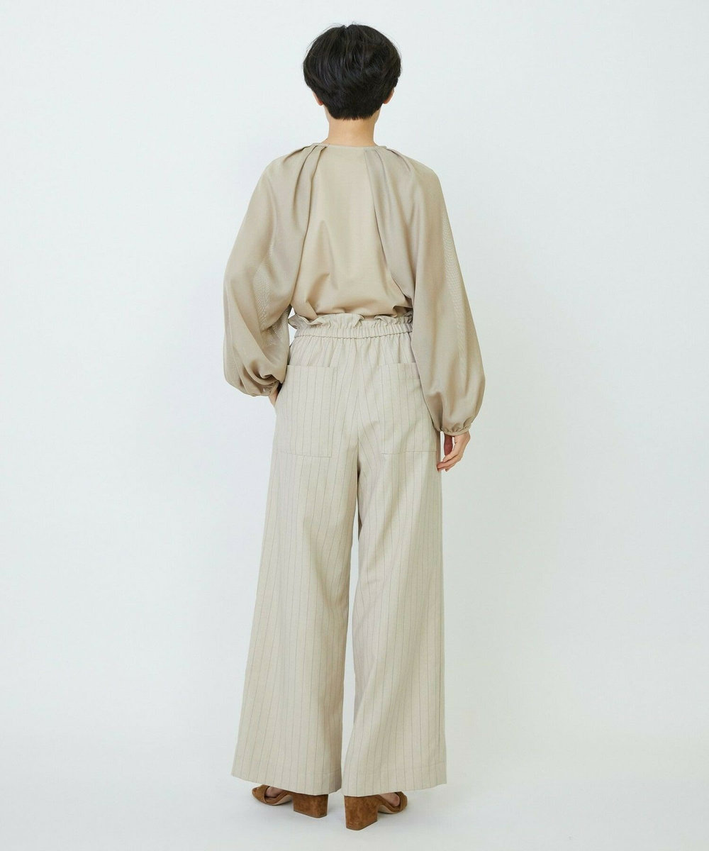 feerique feerique メッシュ×ジャージドッキングブラウス ベージュ