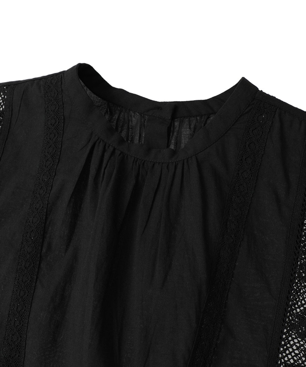 1er Arrondissement 【WEB限定】＜normment（ノーメント）＞ “MANNY LACE"ノースリーブブラウス ブラック
