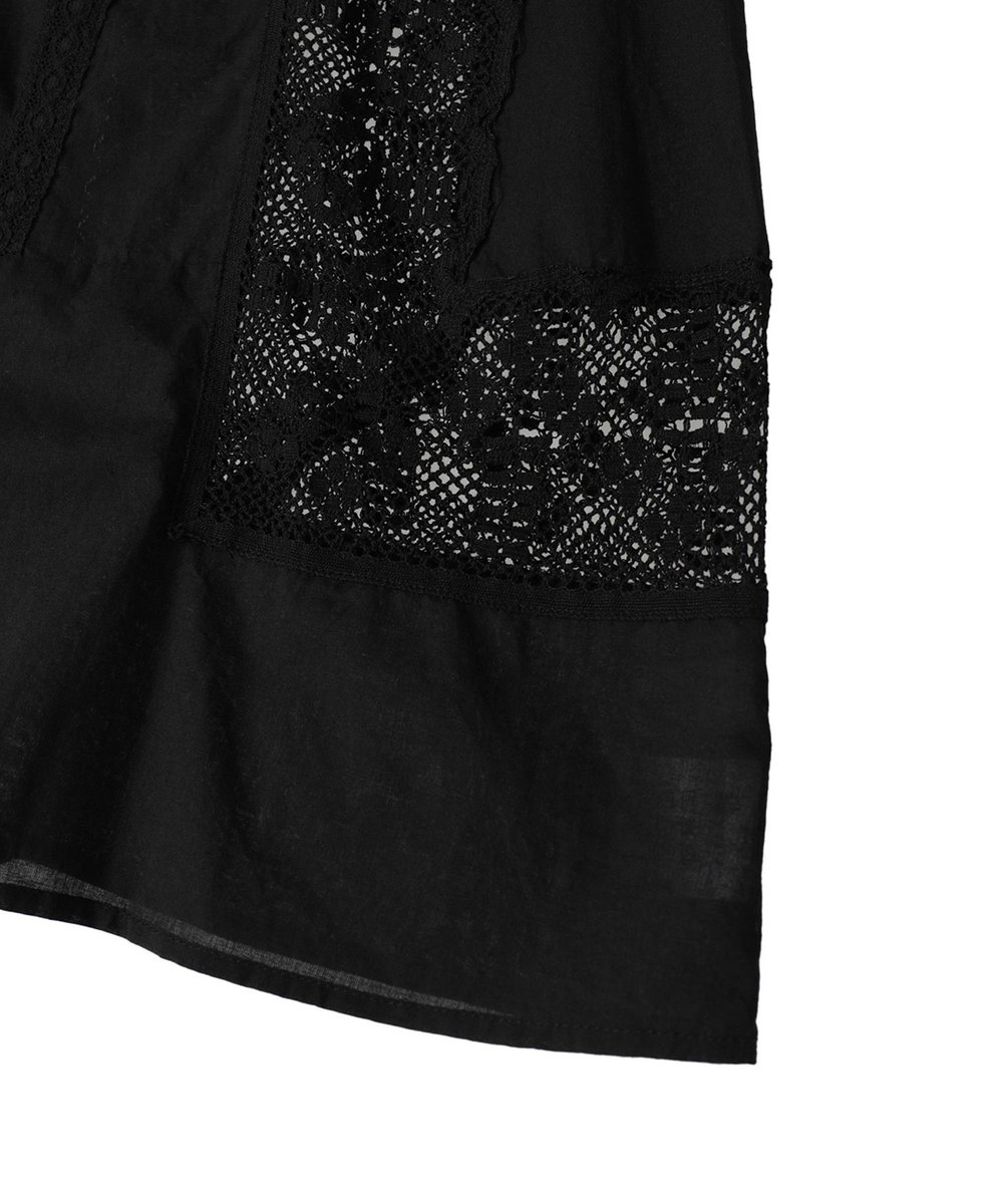 1er Arrondissement 【WEB限定】＜normment（ノーメント）＞ “MANNY LACE"ノースリーブブラウス ブラック
