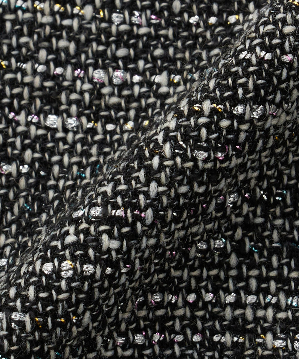 DÉPAREILLÉ LAME TWEED PONCHO JACKET / ラメツィードポンチョジャケット ブラック