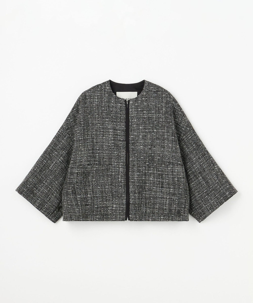 DÉPAREILLÉ LAME TWEED PONCHO JACKET / ラメツィードポンチョジャケット ブラック