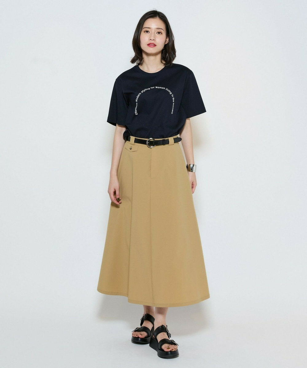 L'EQUIPE Lサイズ（大きいサイズ） 【大きいサイズ】サークル刺繍Tシャツ ネイビー