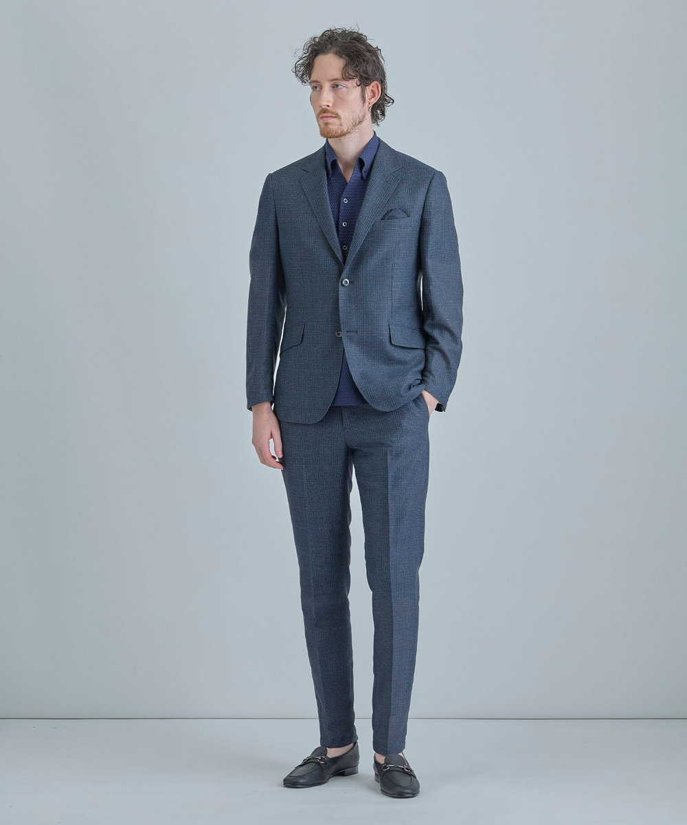 MEN'S BIGI 【ACTIVE TAILOR】ニットサッカーポロシャツ<COOL MAX/吸水速乾> ネイビー