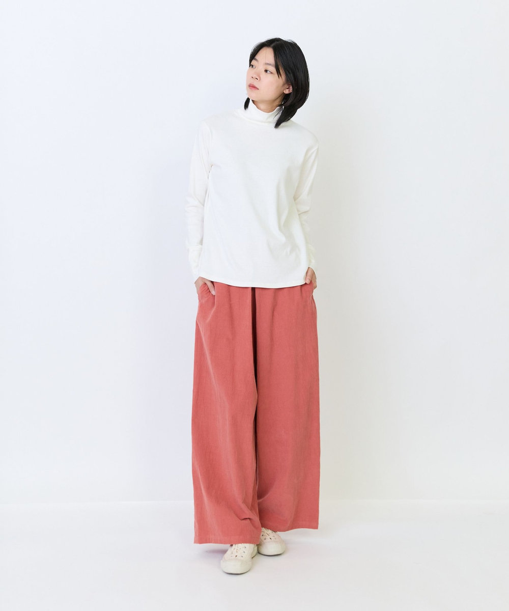 LOISIR コットンフライスタートルネックプルオーバー オフホワイト