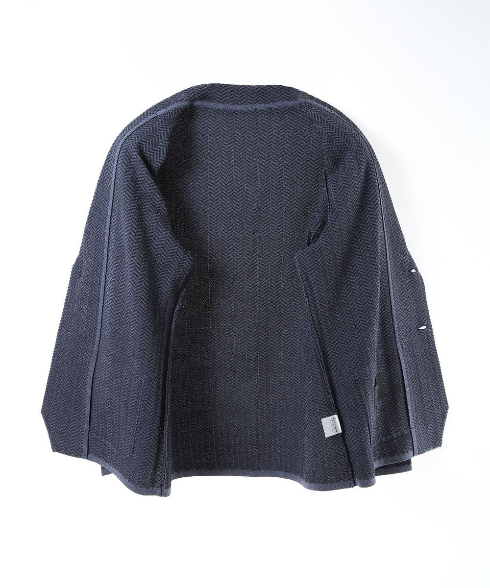 MEN'S BIGI 【ACTIVE TAILOR】ヘリンボーンニットジャケット ネイビー
