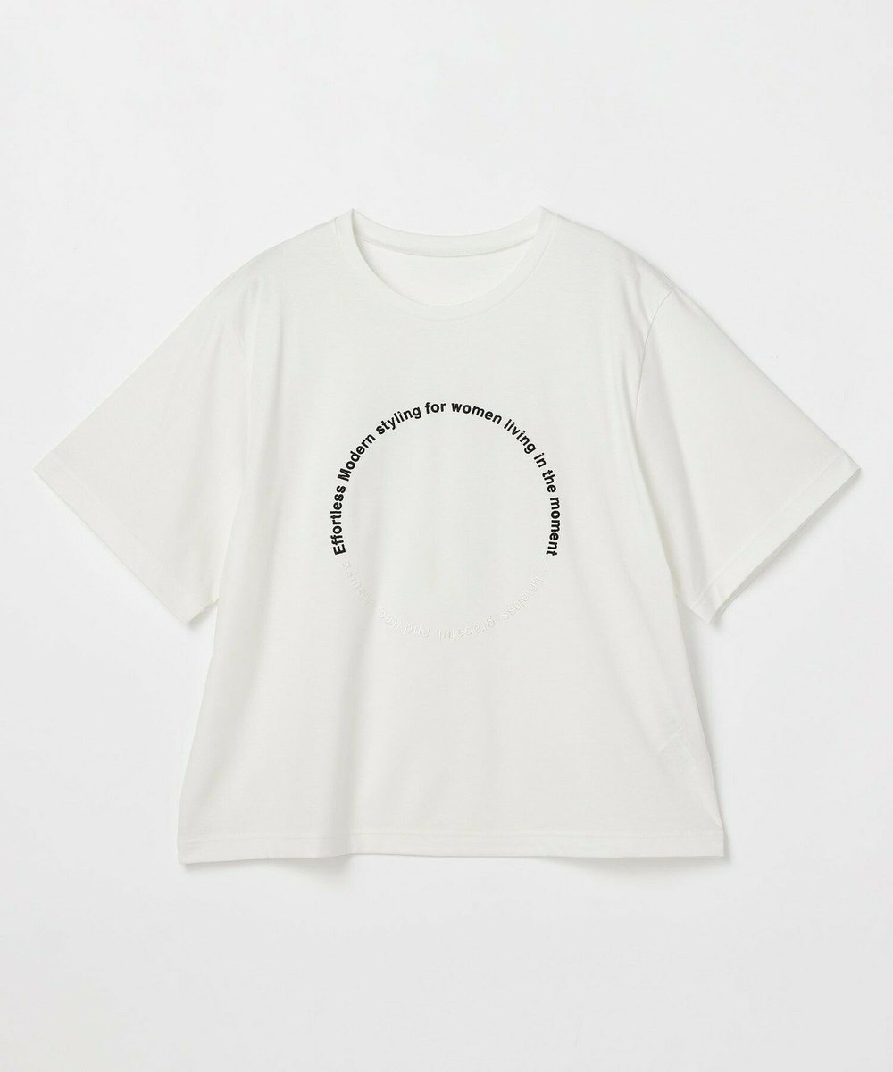 L'EQUIPE Lサイズ（大きいサイズ） 【大きいサイズ】サークル刺繍Tシャツ ホワイト