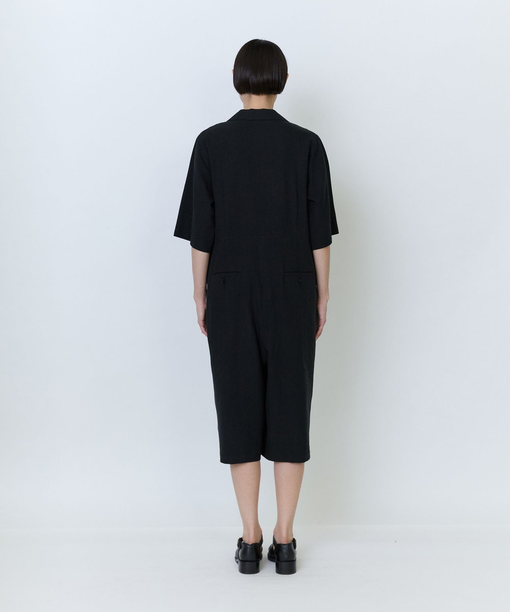 LOISIR テンセルコットンリネンオールインワン ブラック