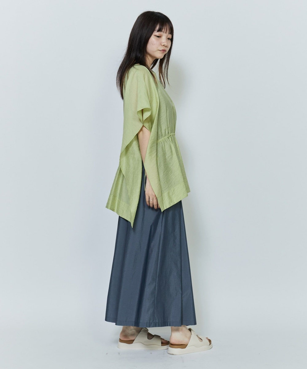 MOGA シアーVISリネンブラウス ライム