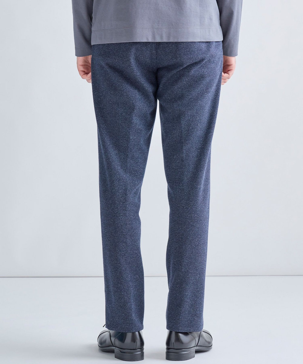 MEN'S BIGI ウール混ツイルジャージスラックス ネイビー