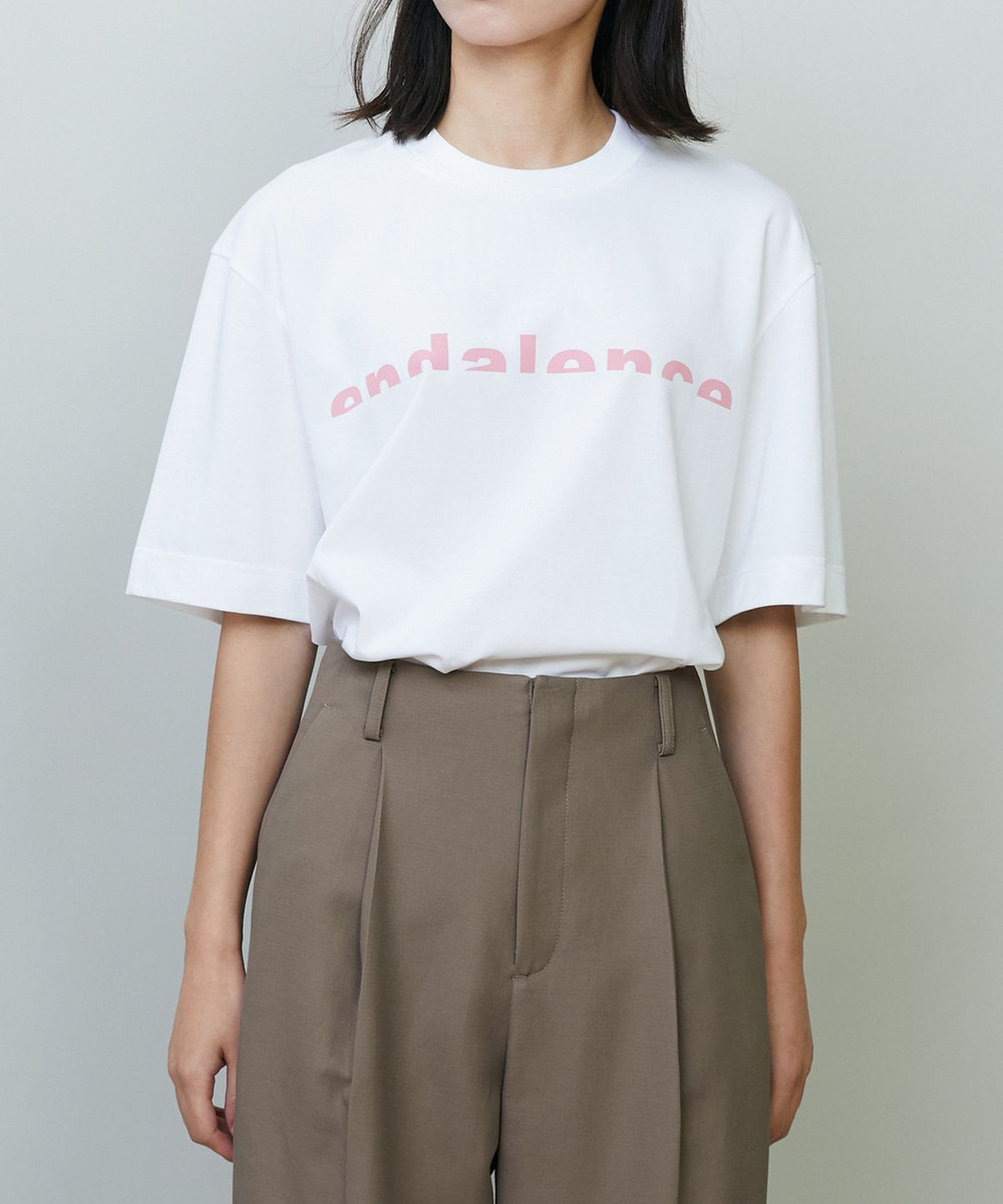 endalence endalenceハーフロゴ半袖Tシャツ ピンク