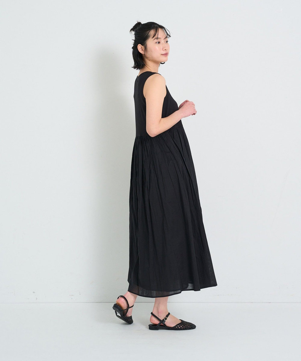 congés payés ADIEU TRISTESSE ◆2重布帛ノースリーブワンピース ブラック