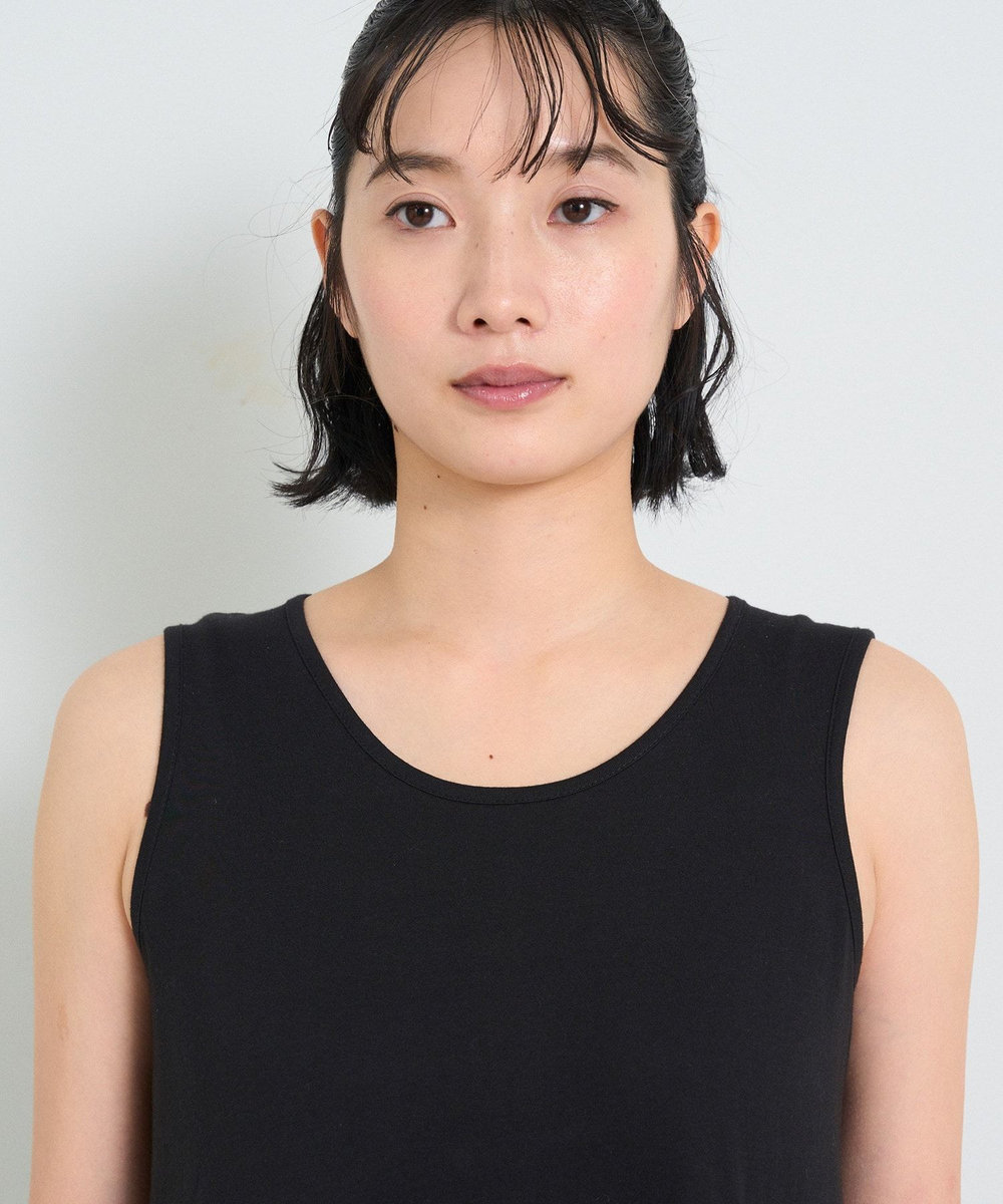 congés payés ADIEU TRISTESSE ◆2重布帛ノースリーブワンピース ブラック