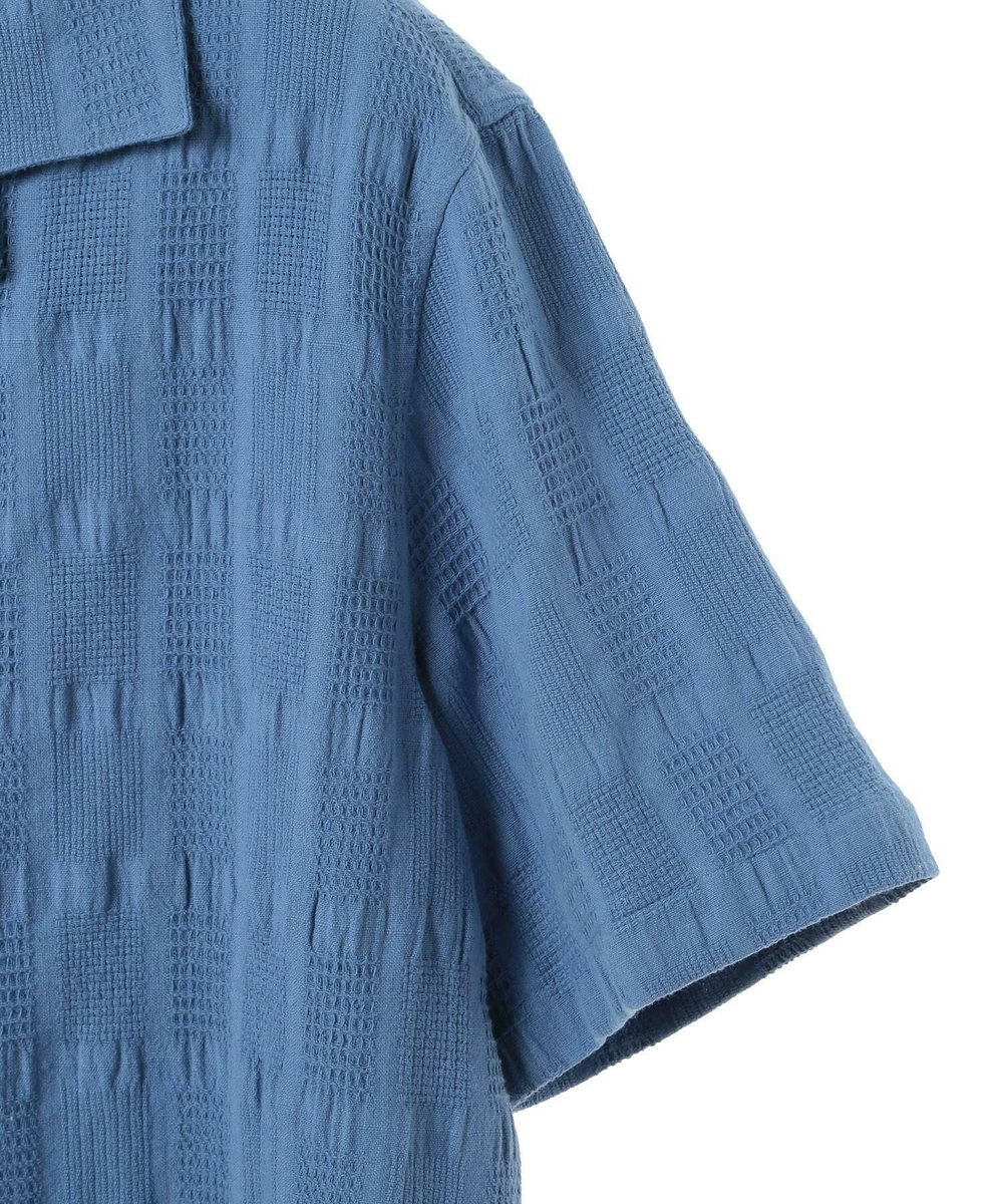 MEN'S BIGI 【Wax London/ワックスロンドン】ジャガードシャツ ブルー