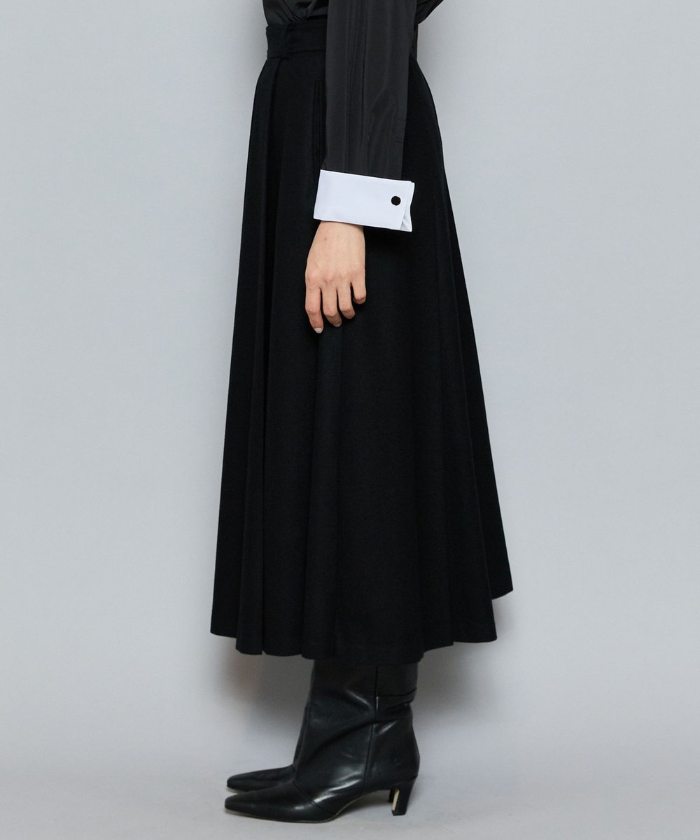 L'EQUIPE COUTURIER W/CASHフランネルスカート ブラック