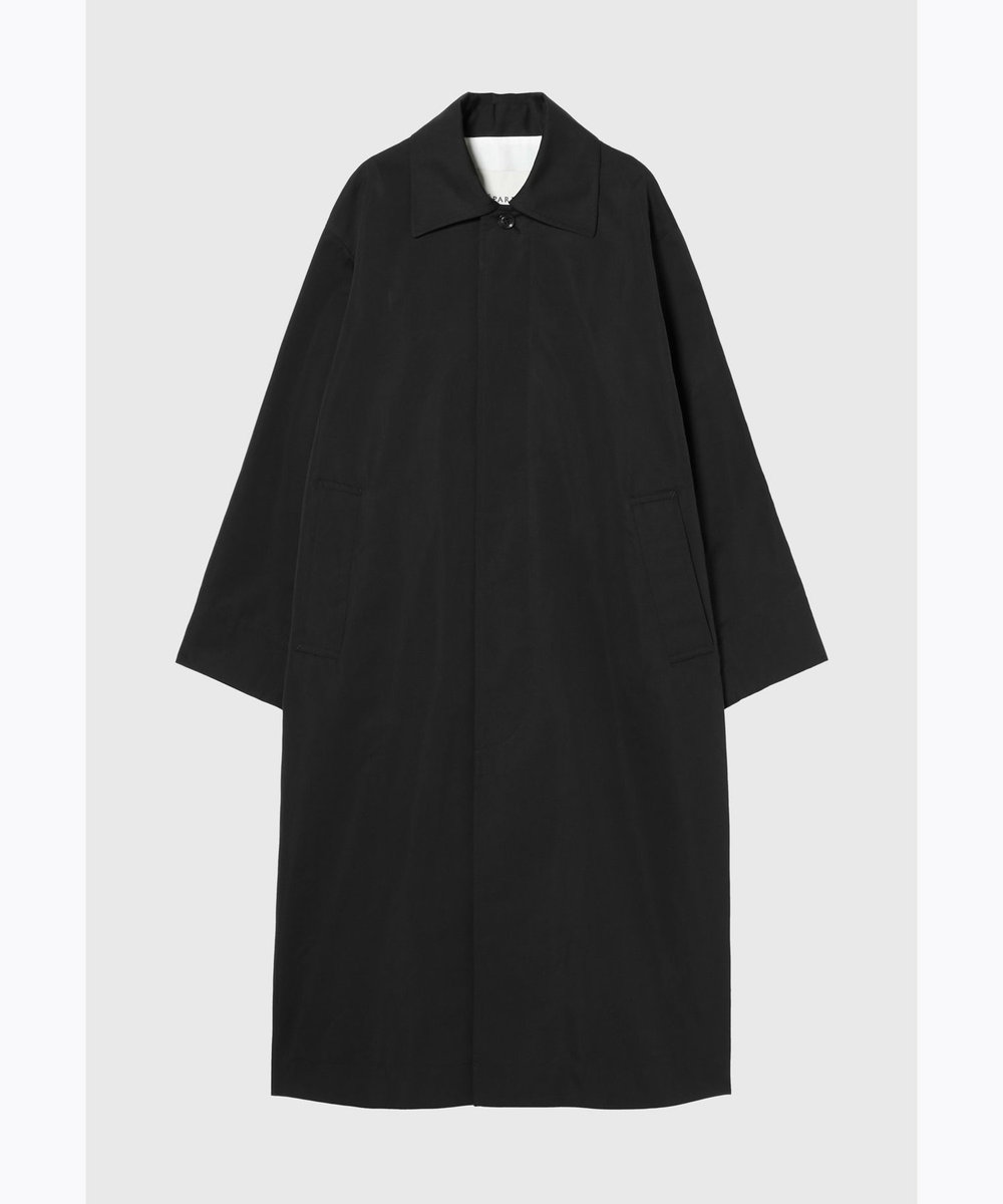 DÉPAREILLÉ COTTON SILK BELTED COAT / コットンシルクベルテッドコート ブラック
