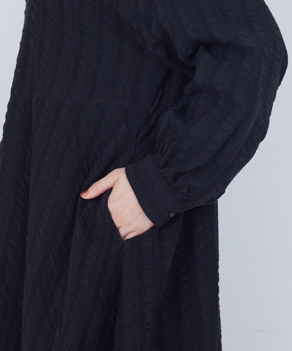 ADIEU TRISTESSE コットンウールファインワンピース ブラック