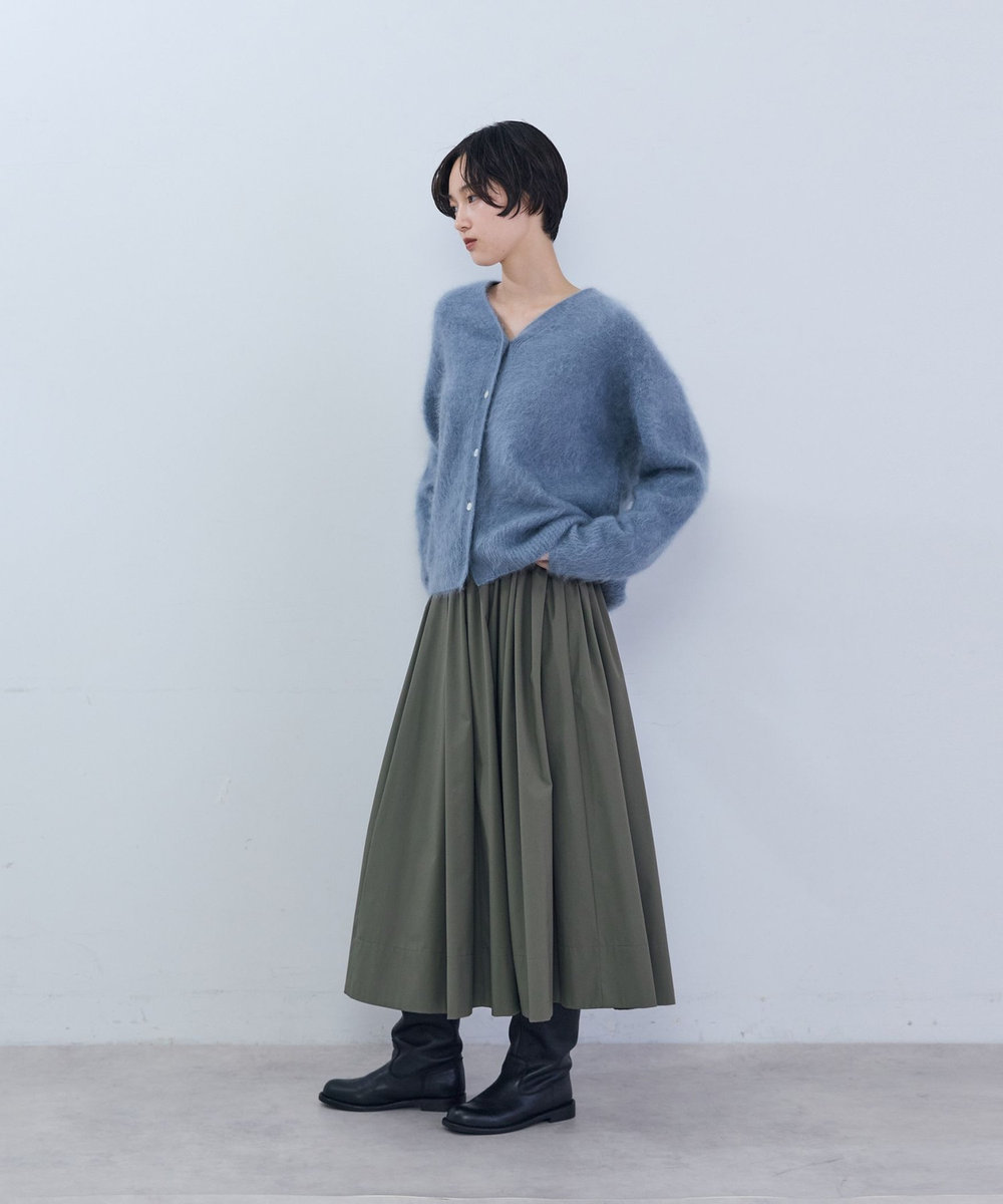 ADIEU TRISTESSE 切り替えギャザースカート カーキ
