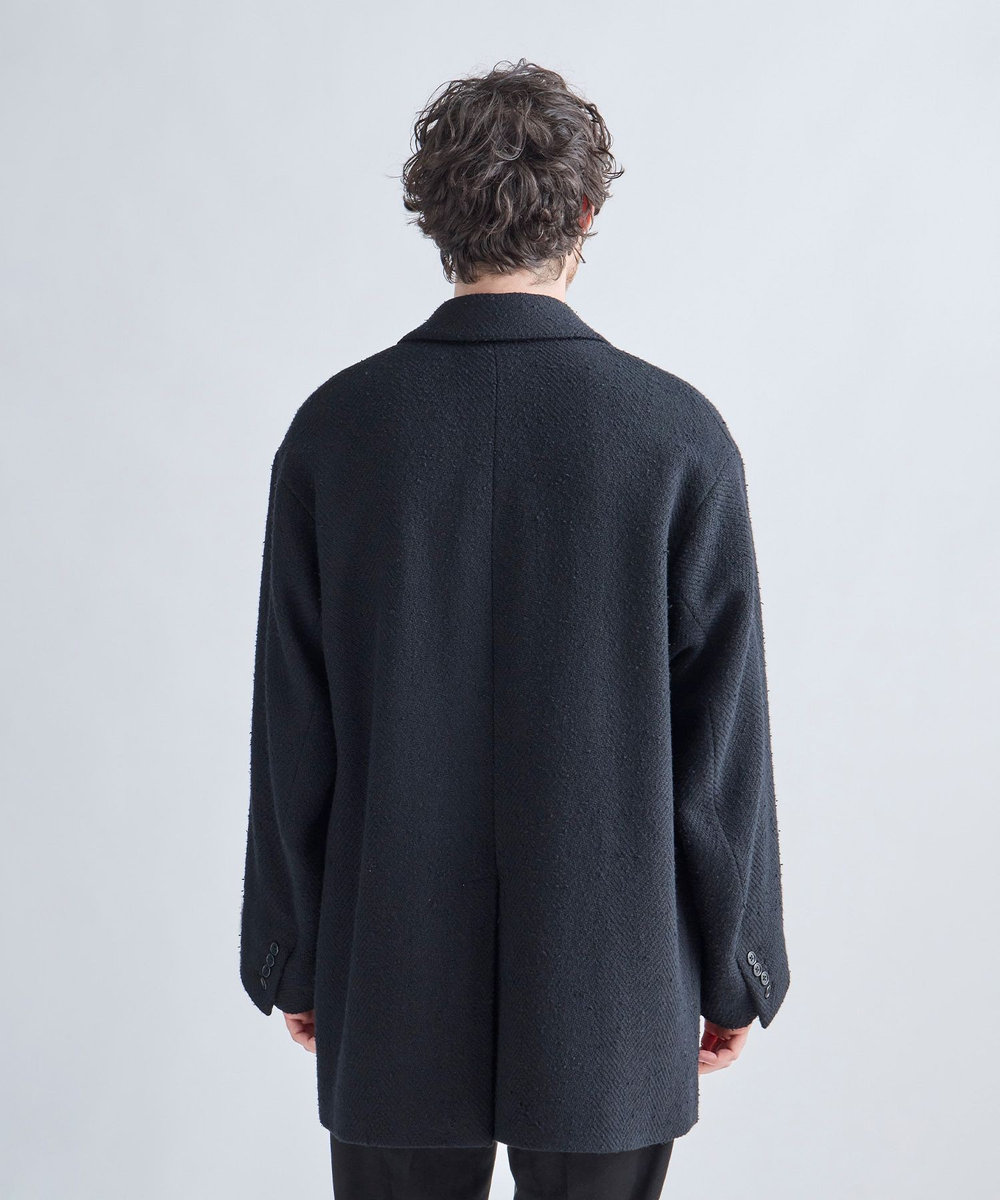 MEN'S BIGI 【BASED ON MEN'S BIGI HERITAGE】ブラックヘリンボーン コテージコート ブラック
