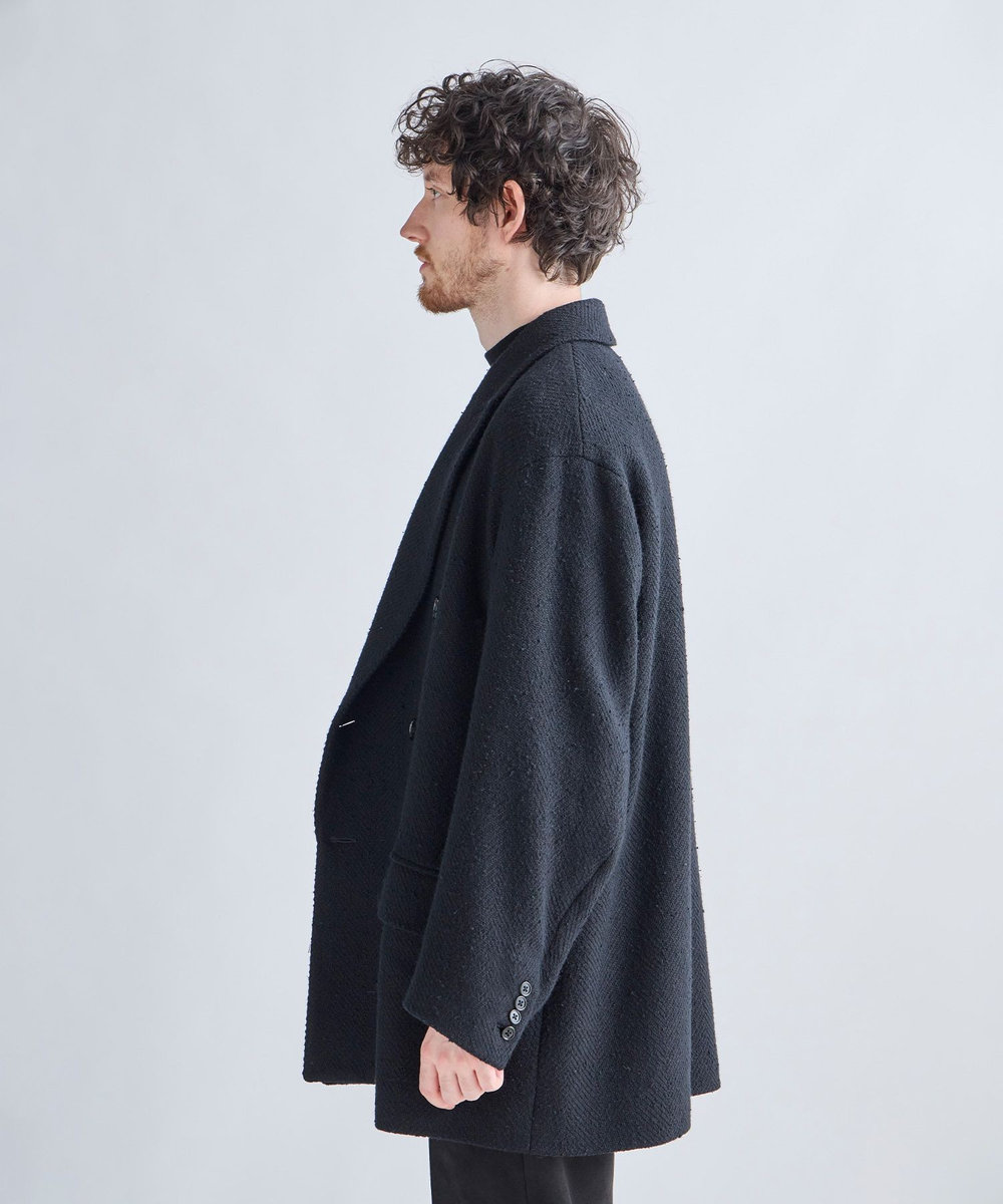 MEN'S BIGI 【BASED ON MEN'S BIGI HERITAGE】ブラックヘリンボーン コテージコート ブラック