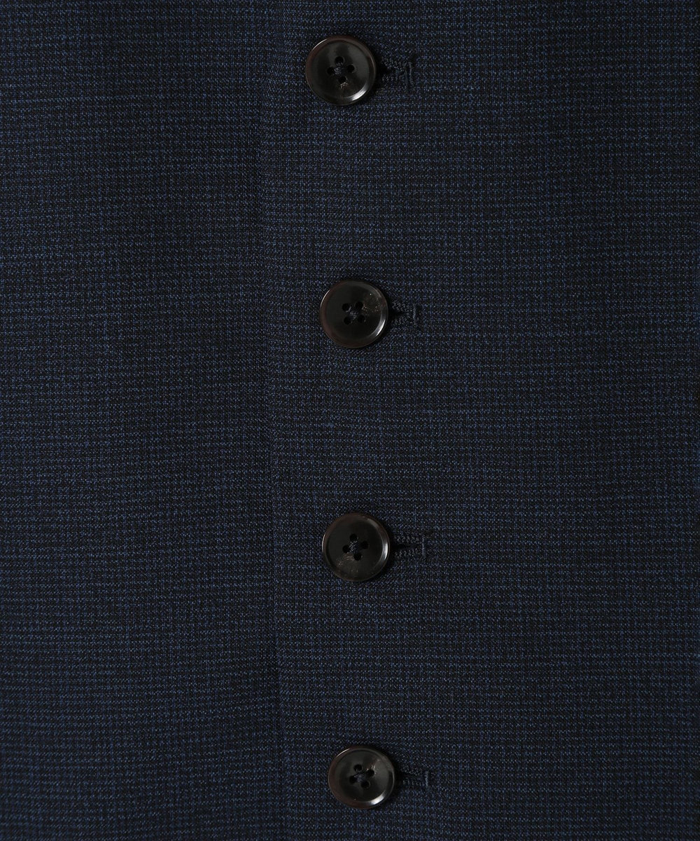 MEN'S BIGI ウールメランジ千鳥格子ベスト＜セットアップ＞ ネイビー