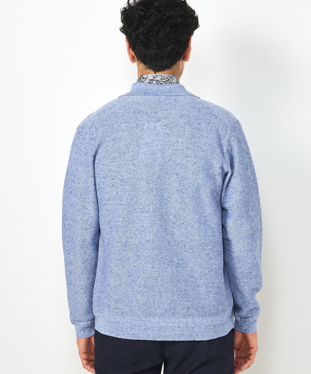 MEN'S BIGI ジャケットデザインニット ブルー