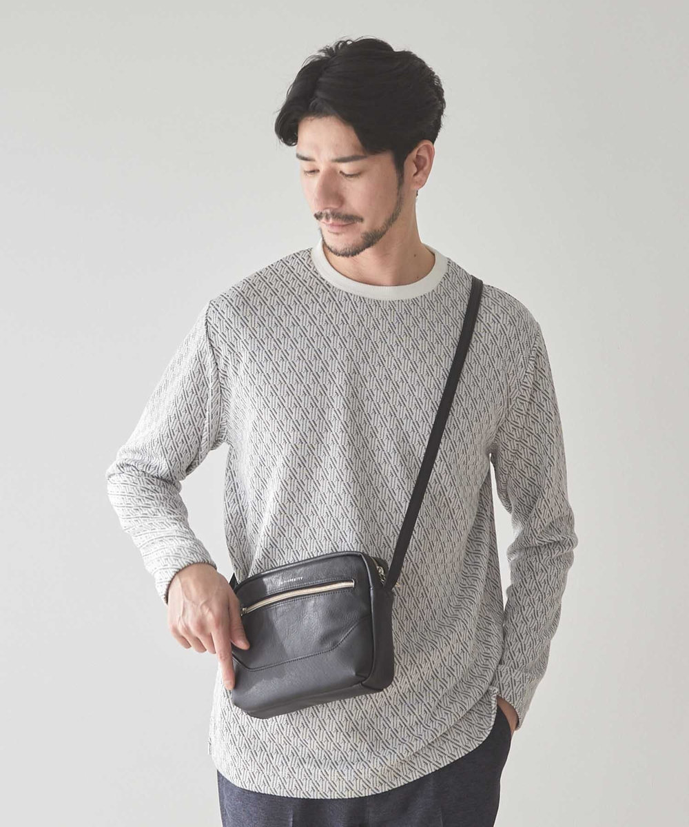 UNION STATION <UNION STATION by MEN'S BIGI>ジオメトリックジャガードロンT ホワイト系その他