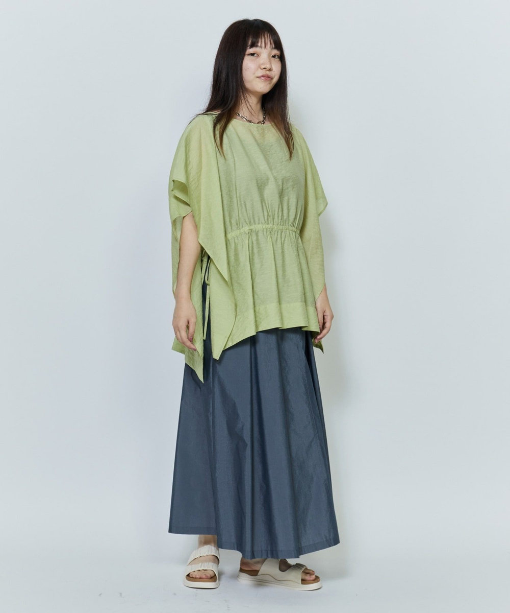 MOGA シアーVISリネンブラウス ライム