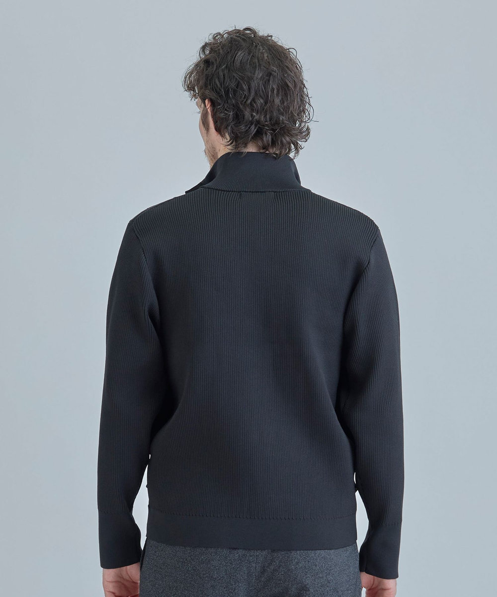 MEN'S BIGI 【ACTIVE TAILOR/アクティブテイラー】リンクスブロックジャカードカーディガン ネイビー