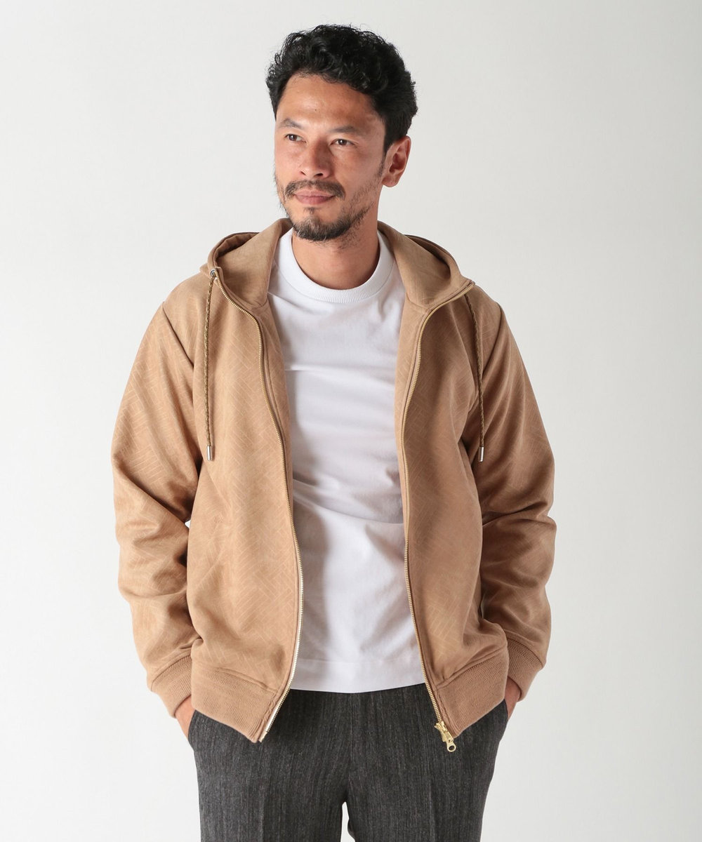 MEN'S BIGI テックスエードエンボスパーカー ベージュ