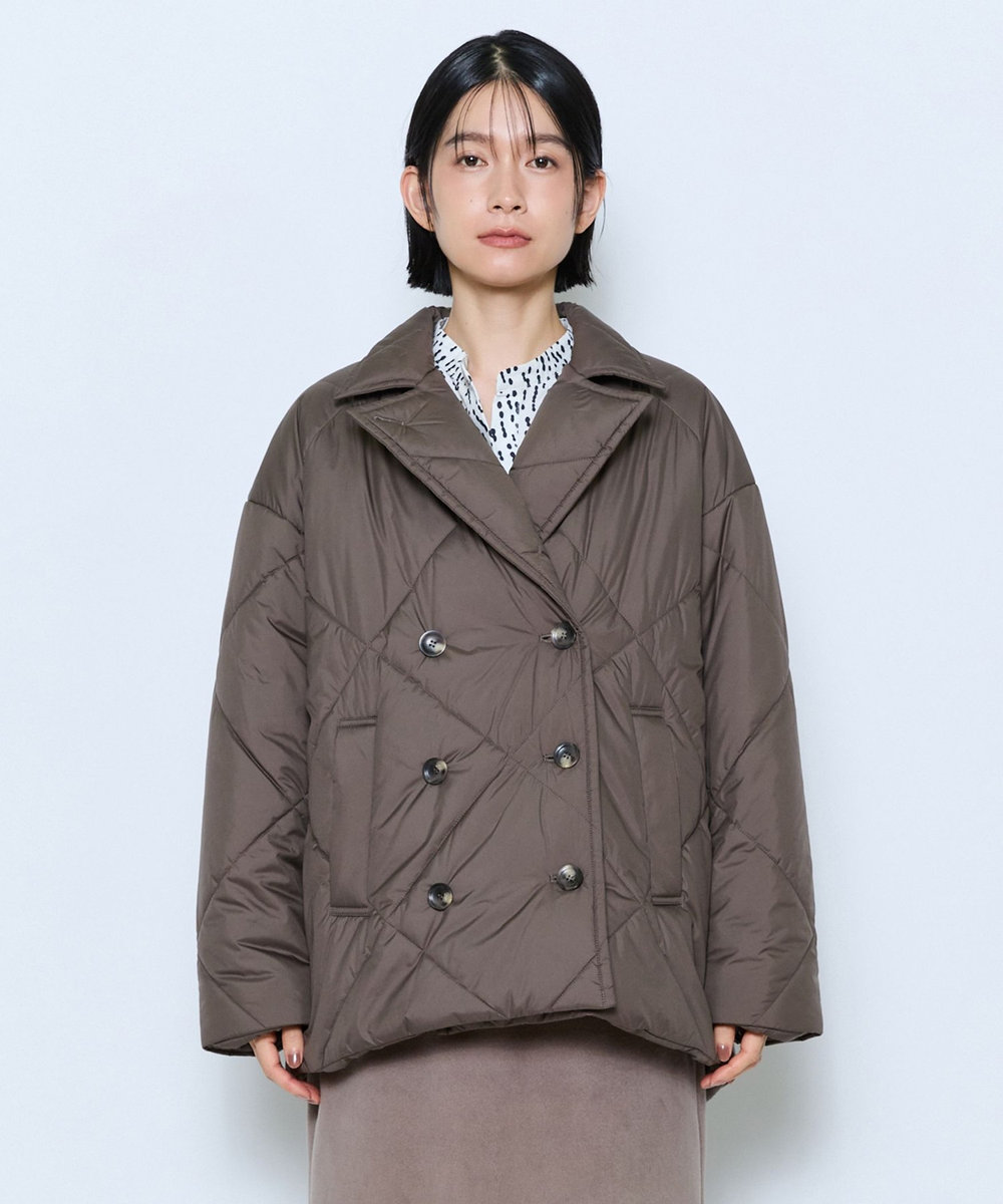 feerique  feerique ポリエステルキルティングピーコート モカ
