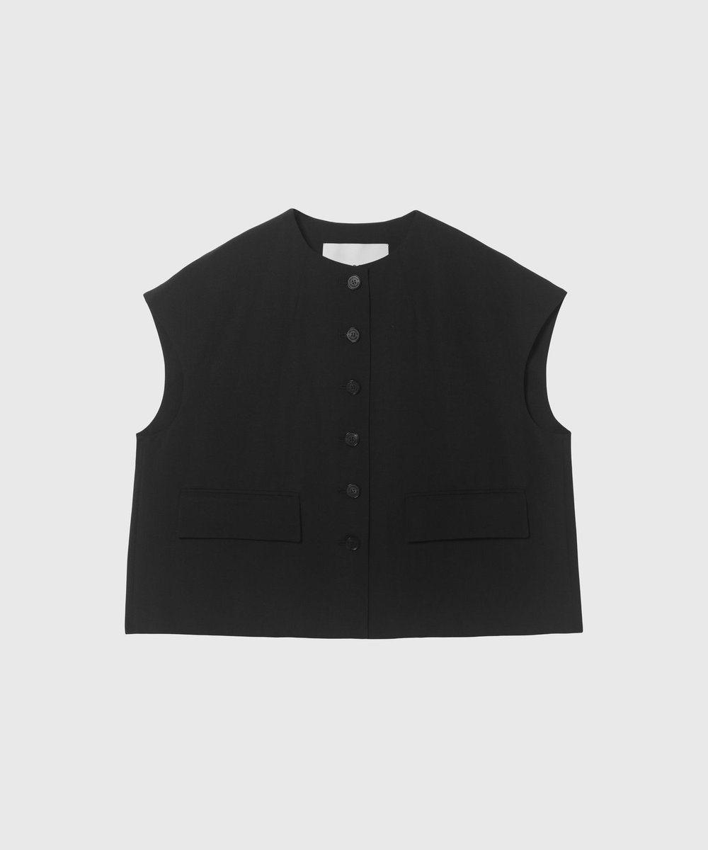 DÉPAREILLÉ TROPICAL WOOL GILET / トロピカルウールジレ ブラック