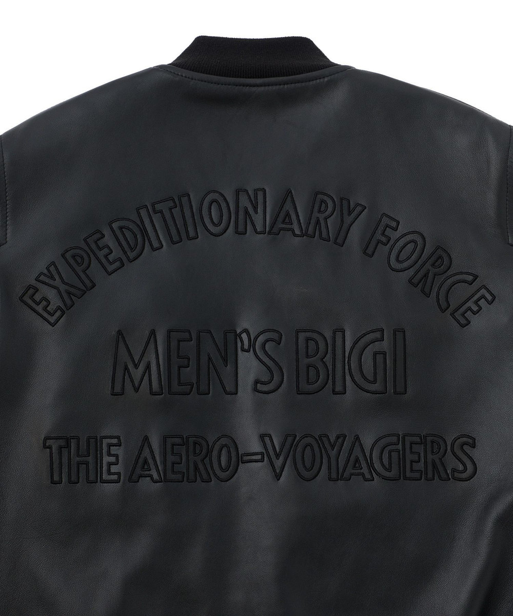 MEN'S BIGI 1983 MODEL STADIUM JUMPER ALL LEATHER VERSION ブラック