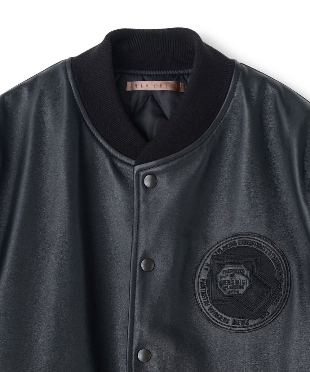 MEN'S BIGI 1983 MODEL STADIUM JUMPER ALL LEATHER VERSION ブラック