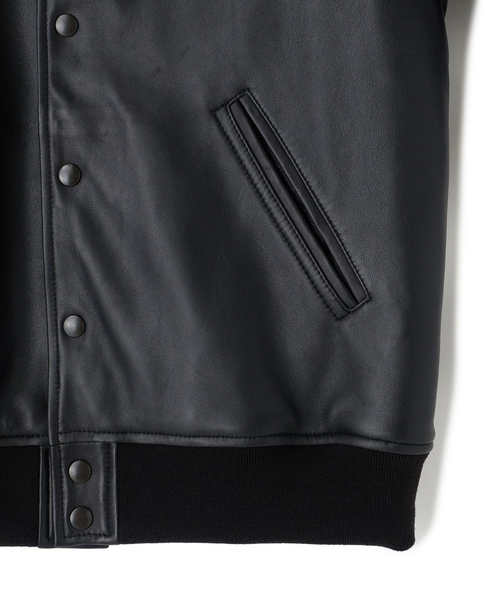 MEN'S BIGI 1983 MODEL STADIUM JUMPER ALL LEATHER VERSION ブラック