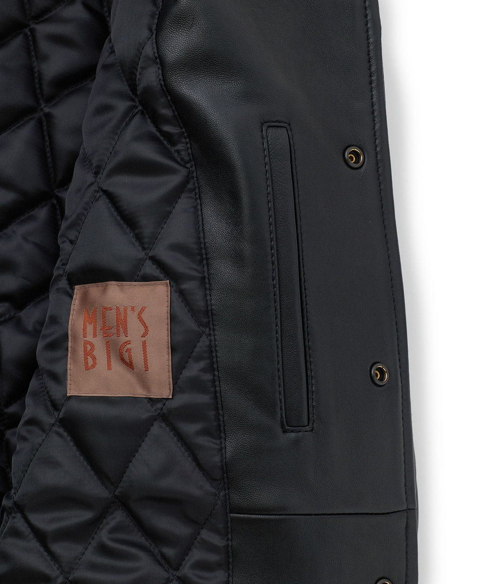 MEN'S BIGI 1983 MODEL STADIUM JUMPER ALL LEATHER VERSION ブラック