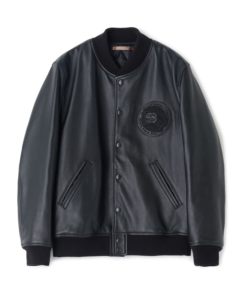 MEN'S BIGI 1983 MODEL STADIUM JUMPER ALL LEATHER VERSION ブラック