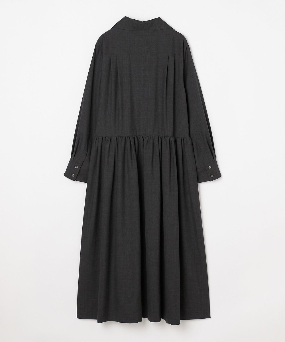 DÉPAREILLÉ WOOL PINTUCK SHIRT DRESS / ウールピンタックシャツドレス チャコールグレー