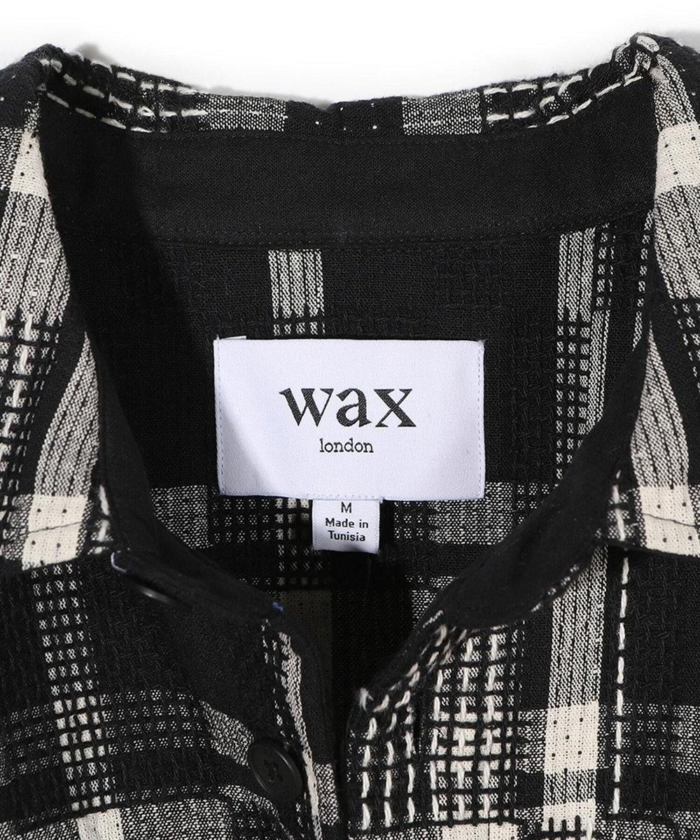 MEN'S BIGI 【Wax London/ワックスロンドン】Whiting バスケット織チェック柄シャツジャケット ブラック系その他