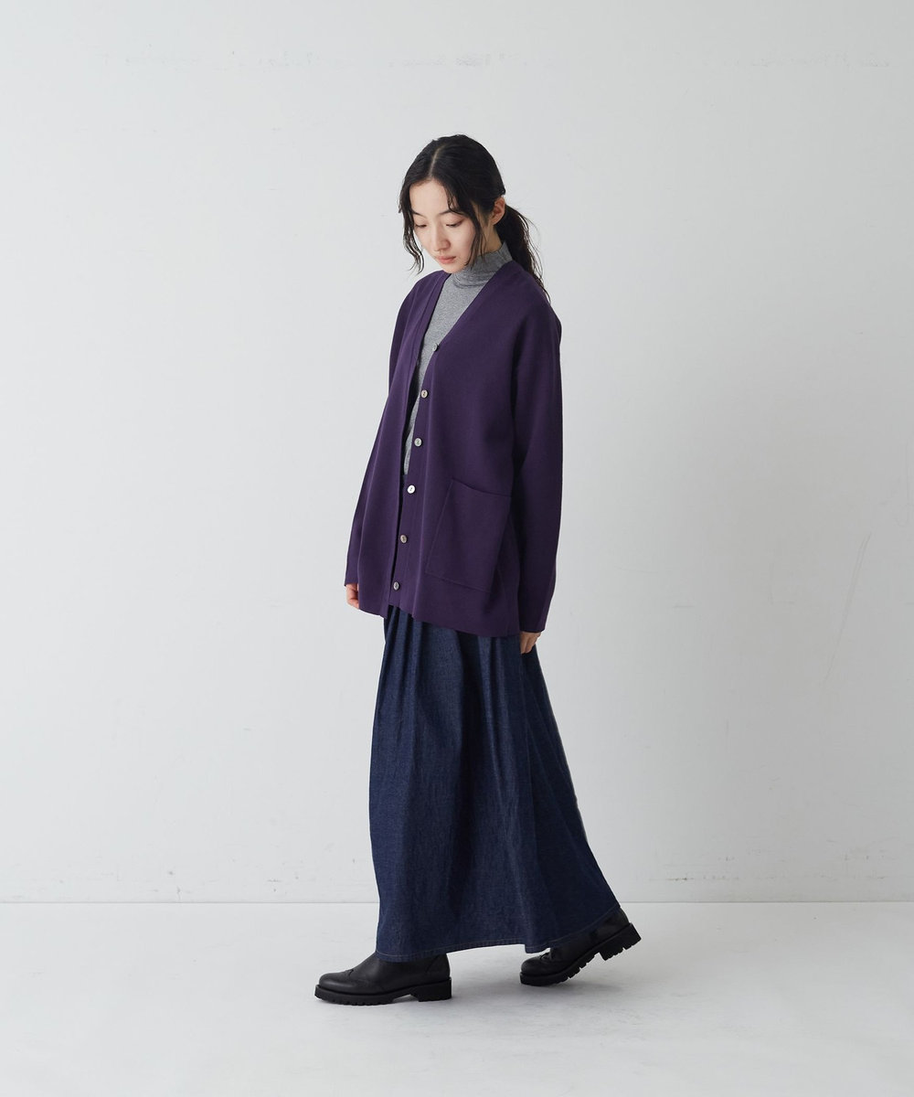 congés payés ADIEU TRISTESSE タックディテールスカート インディゴブルー