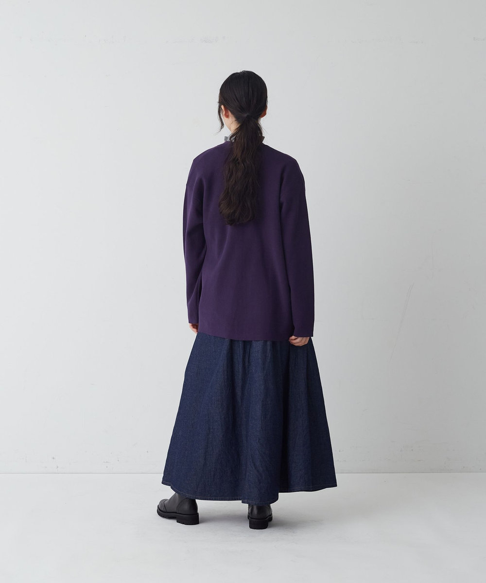congés payés ADIEU TRISTESSE タックディテールスカート インディゴブルー