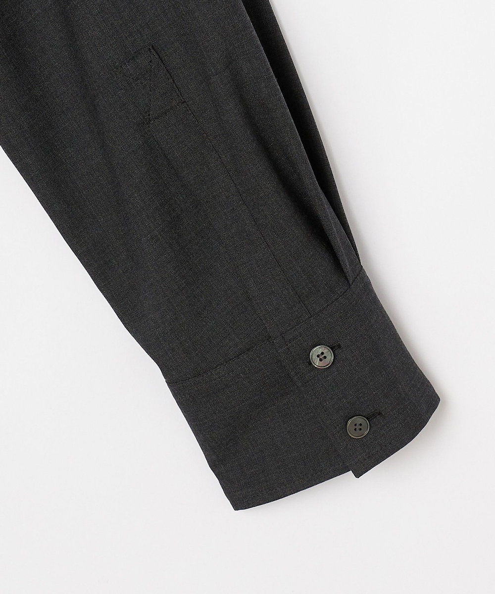 DÉPAREILLÉ WOOL PINTUCK SHIRT DRESS / ウールピンタックシャツドレス チャコールグレー