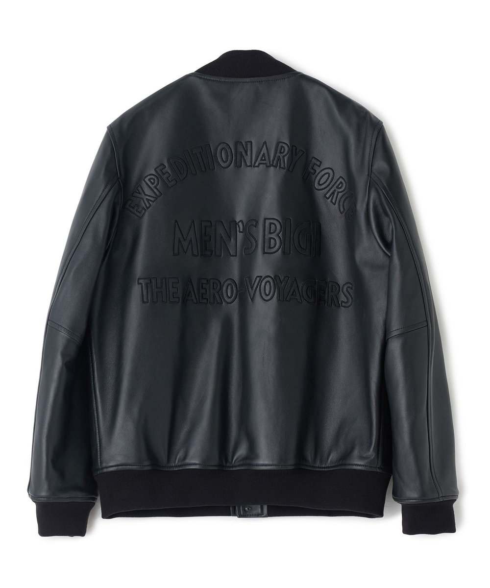 MEN'S BIGI 1983 MODEL STADIUM JUMPER ALL LEATHER VERSION ブラック