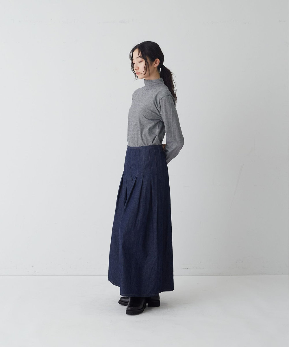 congés payés ADIEU TRISTESSE タックディテールスカート インディゴブルー