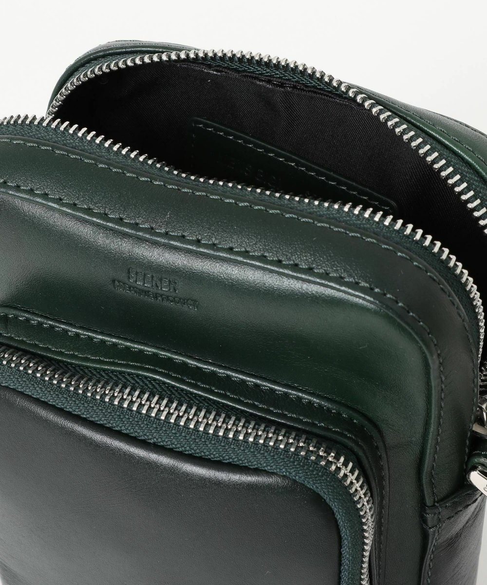MEN'S BIGI 【SEEKER/シーカー】別注 ムラレザーミニショルダーバッグ グリーン