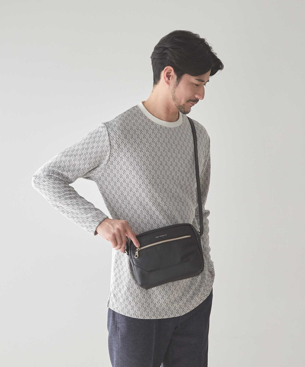 UNION STATION <UNION STATION by MEN'S BIGI>ジオメトリックジャガードロンT ホワイト系その他