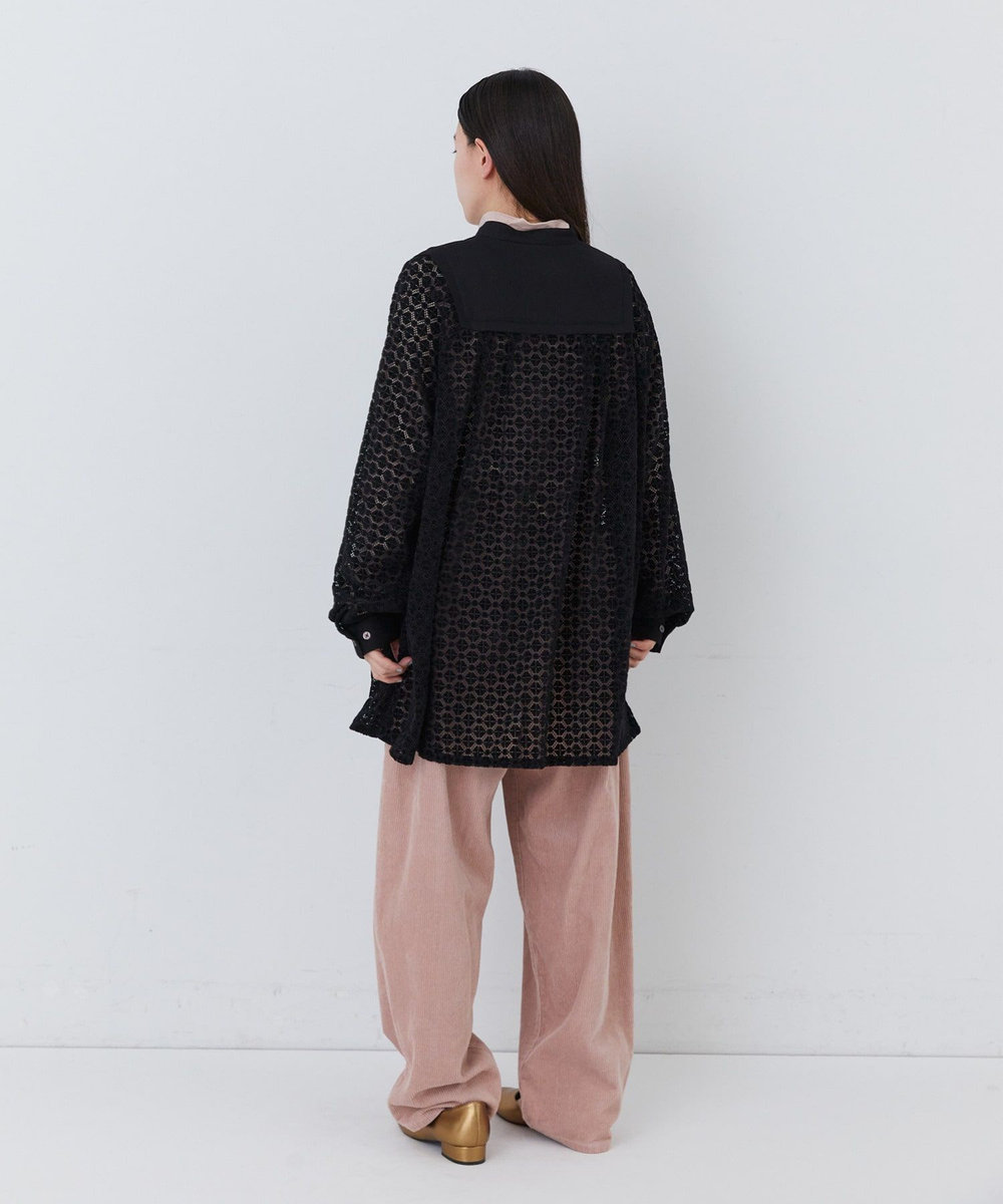 congés payés ADIEU TRISTESSE モールレース刺繍チュニック ブラック