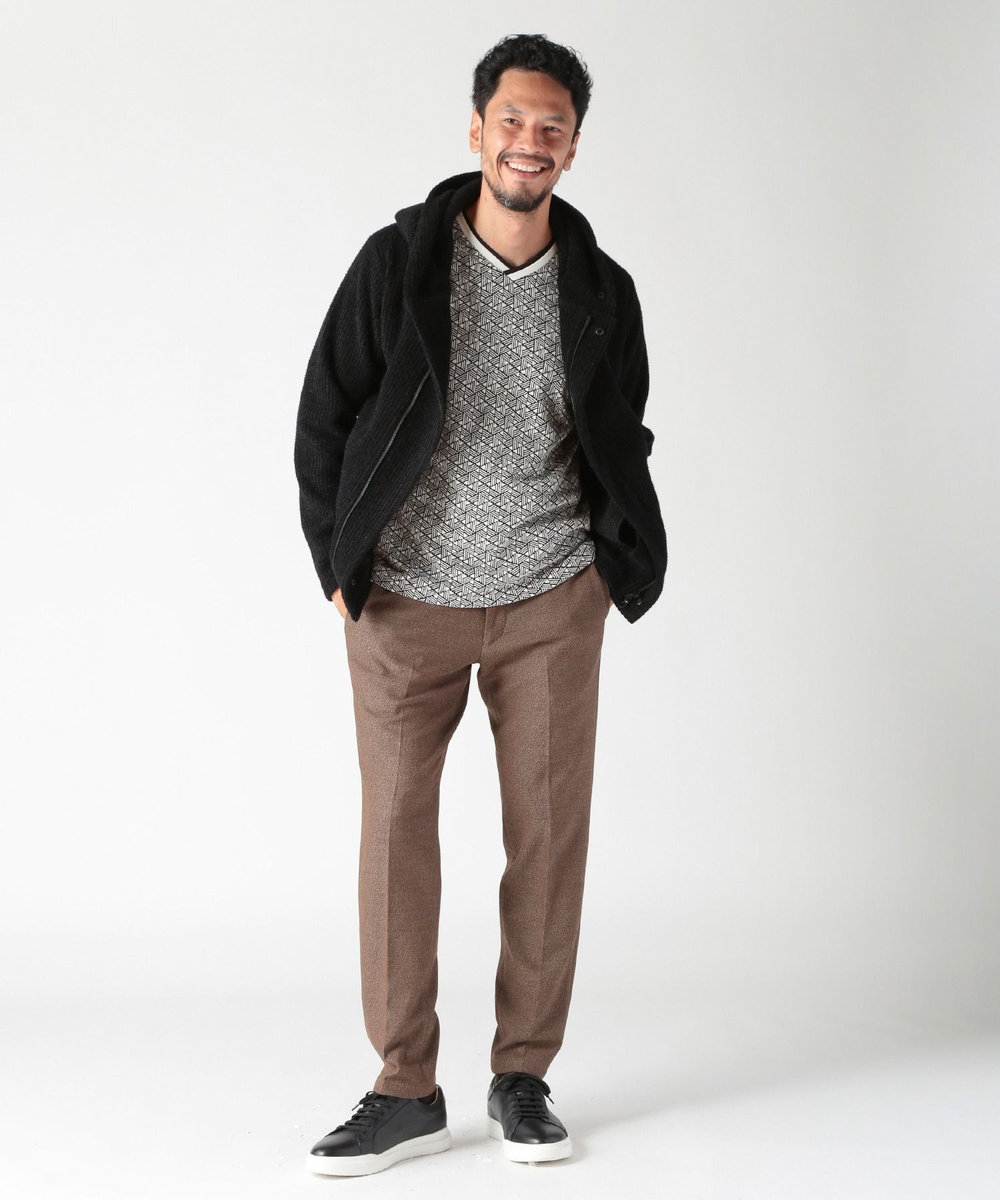 MEN'S BIGI フクレジャカードロングＴシャツ ホワイト系その他