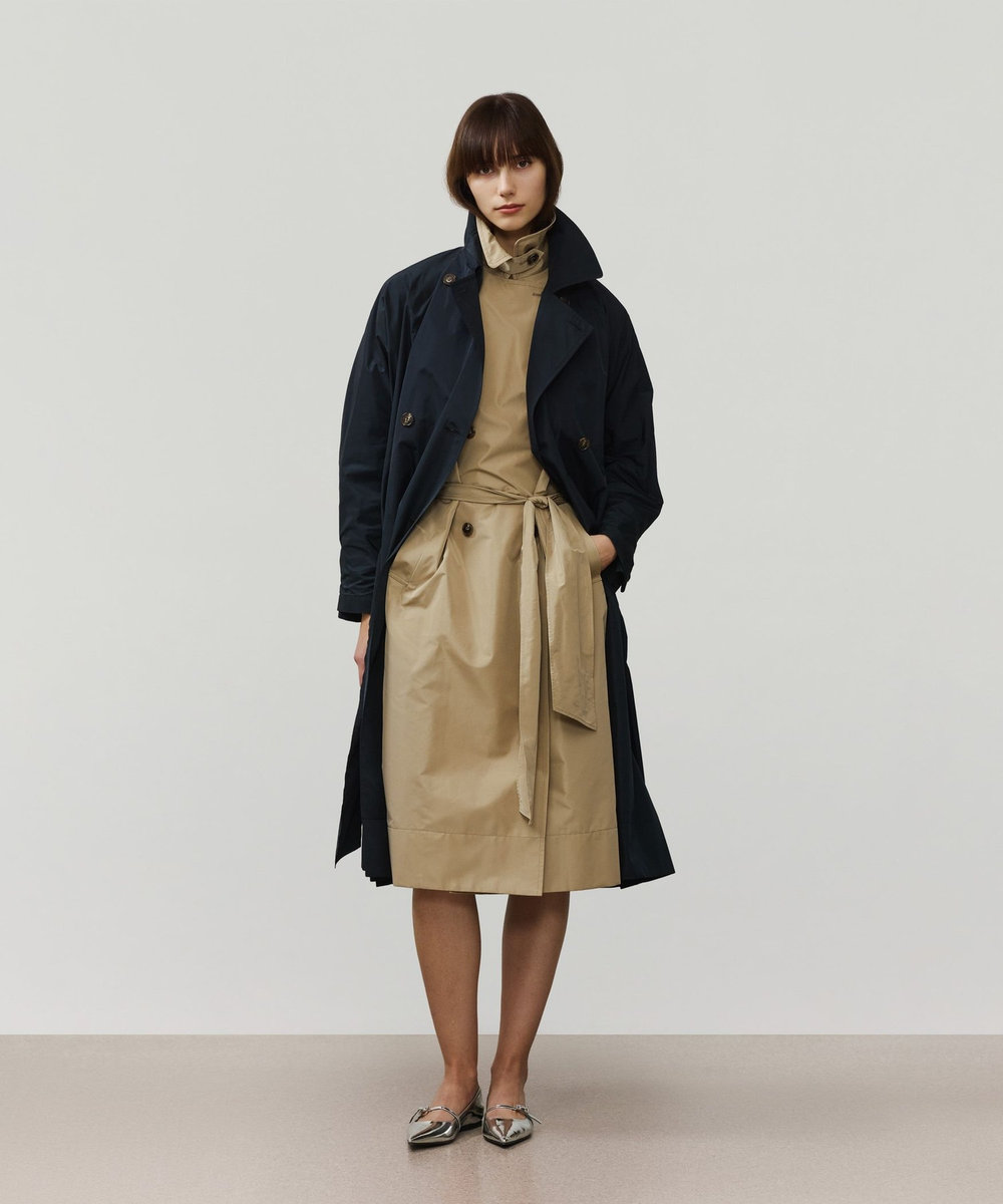 DÉPAREILLÉ TAFFETA PONCHO COAT / タフタポンチョコート ネイビー