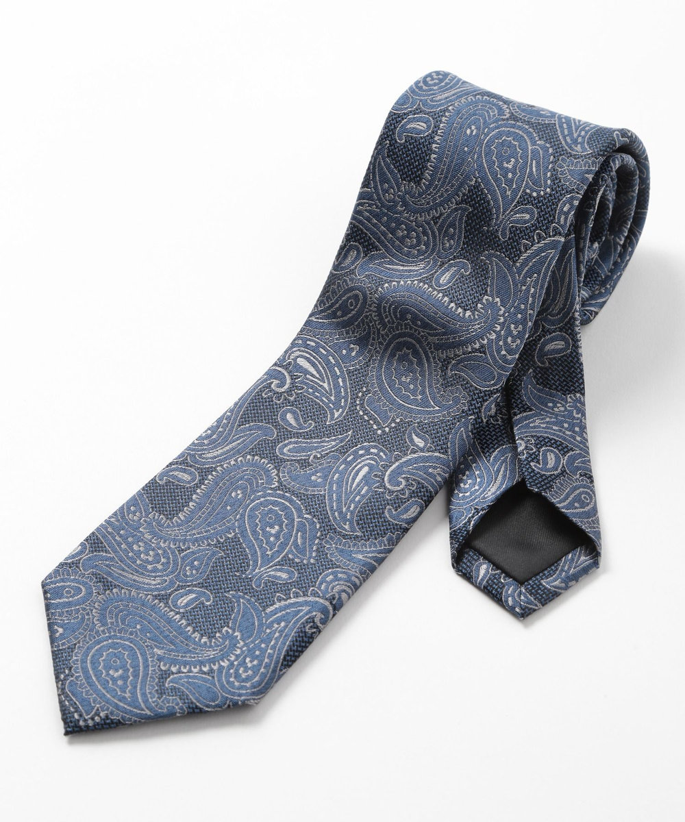 MEN'S BIGI 【TIE YOUR TIE(タイユアタイ)】ヴィンテージペイズリー柄ネクタイ ネイビー