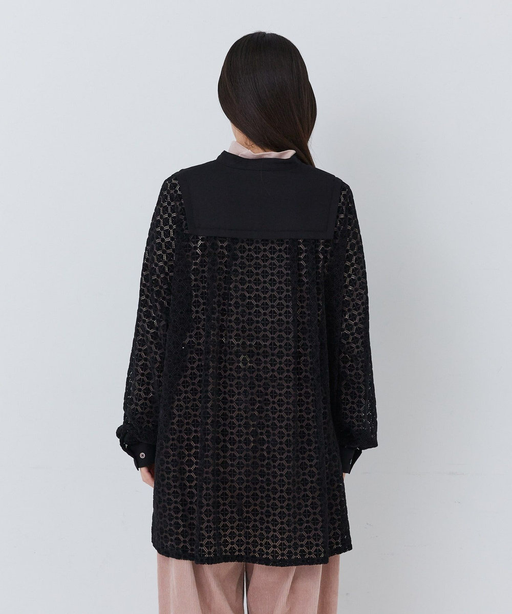congés payés ADIEU TRISTESSE モールレース刺繍チュニック ブラック